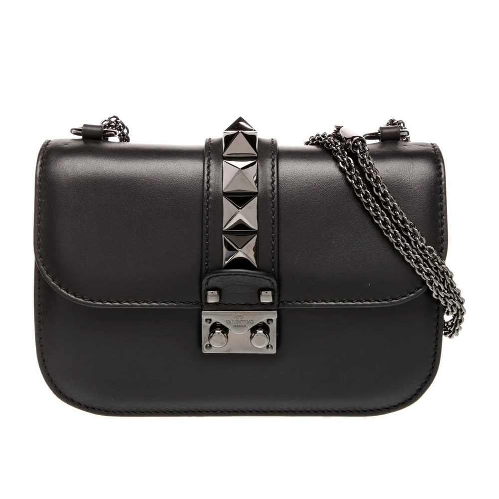 Valentino Black Leather Studded crossbody